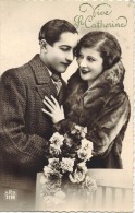 FANTAISIE COUPLE HOMME FEMME AMOUREUX  : " Vive Sainte Catherine " - Années Rétro 1930 Vers Meurchin - Sint Catharina