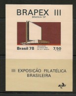 BRASIL - 1978 - Yvert # Bloc 38 - III PHILATELIC EXPO BRAPEX III - ** MNH (light Gum Disturbance Bottom Left) - Hojas Bloque