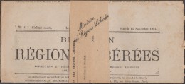 France 1924. Journal "Bulletin Des Régions Libérées" Du 15 Novembre 1924. Bande-journal En Franchise Du Ministre - Journaux