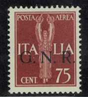 Italia RSI 1943 – GNR Brescia Posta Aerea 75 C. – MNH XF ** – Firmato Vignati – Rif. 1505013 - Luftpost