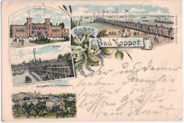 BAD ZOPPOT Sopot Col Litho Kurhaus Seesteg Königshöhe Schloß Brauerei Vorläufer 23.7.1896 Gelaufen - Danzig