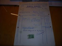 FF2  Facture Manufacture De Casquettes Et Bérets JMarcel DURANT Gosselies - No Chapeau Chapellerie - 1950 - ...