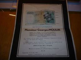 LDM-2 Lettre De Mort Georges MOULIN Ladeuze 1888 Ecaussinnes 1962 FELTEN PETIT COGNEAU - Biglietti