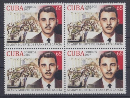 2007.226 CUBA 2007. MNH. BLOCK 4. 50 ANIV MUERTE DE FRANK PAIS GARCIA. - Neufs