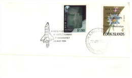 (991) Cook Islands FDC Cover - Space Exploration Apollo + New Zealand Stamp - 1970 + 1994 - Oceanía