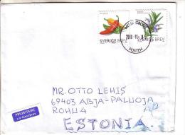 GOOD SWEDEN Postal Cover To ESTONIA 2010 - Good Stamped: Chilli ; Rosmarin - Lettres & Documents
