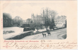 NEUSTRELITZ Schloßkirche Marienpalais Großherzog Paar H Zu Roß? Winter Bahnpost BERLIN STRALSUND NORDB ZUG 303  6.9.1900 - Neustrelitz