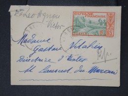 FRANCE-GUYANE-Petite Enveloppe De Cayenne Pour St Laurent De Maroni En 1938     A Voir  Rare  Lot P 5606 - Storia Postale