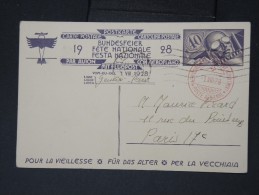SUISSE- Entier Postal   Par Avion En 1928 Obl " Aerodrome De Genève" En Rouge  En 1928 Pour Paris   Lot P 5613 - Entiers Postaux