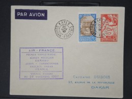 FRANCE-Voyage D éssai Air France  De Kayes à Dakar  Obl 20 Nov 1937  Jolie Lettre Lot P 5619 - Covers & Documents