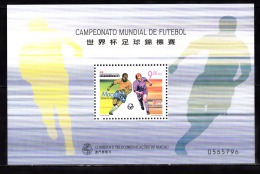MACAU - (BLOCOS)1998, Campeonato Mundial De Futebol. (MUNDIFIL Nº 950 - Bloco C/ Selo Nº 950)  **  MUNDIFIL BLOCO Nº 57 - Blokken & Velletjes