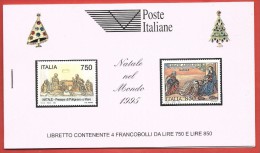 ITALIA REPUBBLICA LIBRETTI MNH - 1995 - Natale (4 Esemplari Da 750 L. E 4 Da 850 L.)  - UNICEF ROSA - U. LR8b - Postzegelboekjes