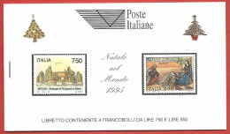 ITALIA REPUBBLICA LIBRETTI MNH - 1995 - Natale (4 Esemplari Da 750 L. E 4 Da 850 L.)  - UNICEF BIANCO - U. LR8 - Carnets