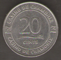 CASINO TOKEN CHAMONIX 20 CENTS - Casino