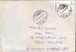 Romania -  Letter Circulated In 2000 - Sport Jumping - High Jump - Jumping