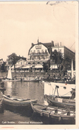 Rostock WARNEMÜNDE Cafe Bechlin Belebt Blick über Den Strom Boote 3.4.1944 Gelaufen - Rostock