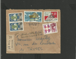 Enveloppe Recommandée Monaco 1967 Cachet D'arrivée En Lettres Italiques "absent, Avisé Le...instance TROYES" - Storia Postale