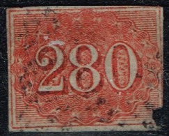 Brésil - 1854 - Y&T N° 21, Oblitéré, Coin Inférieur Droit Abîmé - Usados