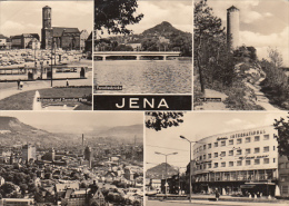 20526- JENA- SQUARE, CHURCH, BRIDGE, TOWER, INTERNATIONAL HOTEL, PANORAMA, TRAM, TRAMWAY, BUSS, CAR - Jena