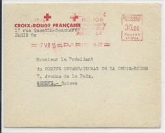 CROIX-ROUGE - 1955 - ENVELOPPE Avec EMA De PARIS Pour GENEVE - Rotes Kreuz