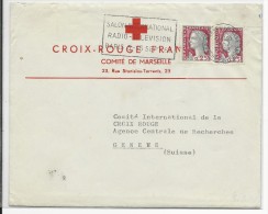 CROIX-ROUGE - 1963 - ENVELOPPE Avec MECA (RADIO TELE) De MARSEILLE Pour GENEVE - Croce Rossa