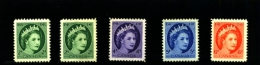 CANADA - 1954  QUEEN ELISABETH  ODD VALUES  MINT NH - Neufs