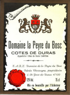 Ancienne étiquette - Côtes De Duras - Domaine La Peyre Du Bosc - - Bergerac