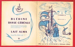 Protège Cahier - Établissements JACQUEMAIRE à VILLEFRANCHE ( Rhône ) Bateau ...Blédine...Lait ALMA ... - Book Covers