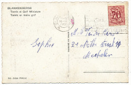 1955 ZICHTKAART "BLANKENBERGE:TENNIS EN KLEINE GOLF" PZ 851 VAN BLANKENBERGE NAAR MECHELEN RECLAMESTEMPEL ZIE SCAN(S) - 1951-1975 Heraldieke Leeuw