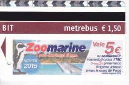 Italy , Roma   , Metro - Bus  - Autobus Ticket  , 2015 - Europa