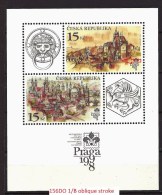 Czech Republic 1997 MNH ** Mi 156-157 Bl.5 Sc 3022-23 Yv 153-154 Prague. Plate Deviation. - Unused Stamps