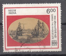 INDIA, 1990, Calcutta Tercentenary, Octorlony Monument, Ships On The River Ganges, Rs 6 Stamp, FINE USED - Oblitérés