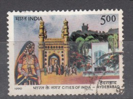 INDIA,  1990,  Cities Of India, ,  Hyderabad,  Rs 5  Stamp, 1 V,  FINE USED - Oblitérés
