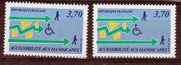 France 2536 Les Handicapés Variété Impression Décalée Du Vert " Flêches"  Neuf ** TB MNH - Nuevos