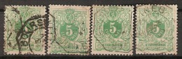 Nr. 45 ( 4x ) Mettelegraaf - Afstempelingen In Variërende Staat (zie Scan) ! Inzet Aan 5 Euro ! - 1869-1888 Leone Coricato