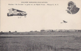 Aviation - Femme Aviatrice Pilote Mme La Baronne De Laroche -  Aéroplane Biplan  - Early Aviatrice - Aviadores