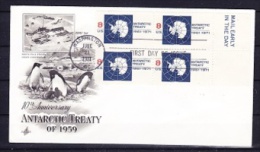 United States 1971 Antarctic Treaty 1v Bl Of 4 On FDC (21914) - Trattato Antartico