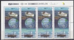 Brazil 2000 Antarctica 2v Se-tenant  Strip Of 4 ** Mnh (21915) - Autres & Non Classés