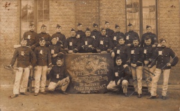 Carte-photo 4ème Régiment D'Artillerie 1911 - Groupe De Militaires  (trace Pli) - Brasschaat