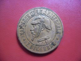 Second Empire, Module De 10 Centimes Napoléon III, Satirique SEDAN, 1870 . Chouette Vampire De La France - Royal / Of Nobility