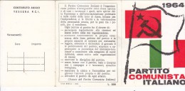 3-4235- Tessera P.C.I. Partito Comunista Italiano 1964 Nuova Da Assegnare - Otros & Sin Clasificación