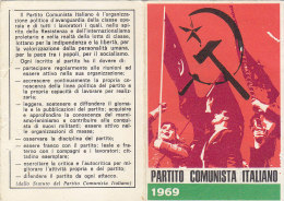 3-4237- Tessera P.C.I. Partito Comunista Italiano 1969 Con Bollini Da Lire 5000 + 500 - Andere & Zonder Classificatie