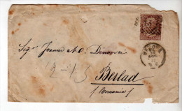 Enveloppe - 1875 - Losange + CAD Genova - Dinovici De Berlad Roumanie - Belle Marcophilie Dont Bleue (ou Verte ?) - Affrancature Meccaniche Rosse (EMA)