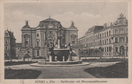 AK Usti Aussig Stadttheater Monumentalbrunnen Bei Tetschen Decin Leitmeritz Litomerice Lobositz Lobosice Teplitz Teplice - Sudeten