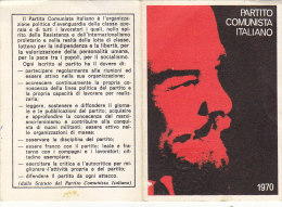 3-4238- Tessera P.C.I. Partito Comunista Italiano 1970 Con Bollino Da Lire 5000 - Otros & Sin Clasificación