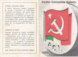 3-4241- Tessera Partito Comunista 1980 Con Bollino Da Lire 20.000 - Andere & Zonder Classificatie