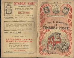 CATALOGUE . ARTHUR MAURY .  LE COLLECTIONNEUR DE TIMBRES - POSTE . N°  634 . 25 FEVRIER 1940 . - Lettres & Documents
