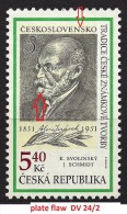 Czech Republic 2001 MNH ** Mi 281 Sc 3139 Yv 266 Alois Jirasek. Plate Flaw, Plattenfehler: DV24/2 - Unused Stamps