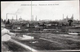 62, ISBERGUES, PANORAMA DES ACIERIES DE FRANCE , 2 SCANS RECTO Et  VERSO - Isbergues