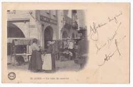 AGEN. - Un Coin Du Marché. Belle Carte Pionnière De 1902 - Agen